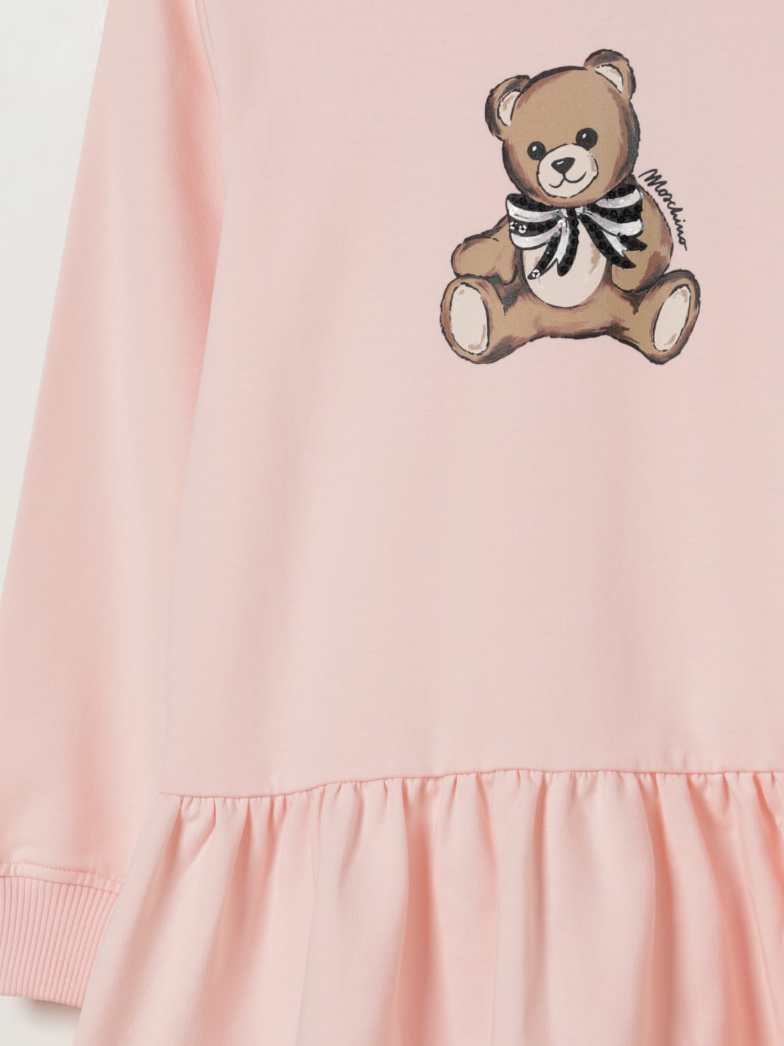 MOSCHINO ABITO: Abito in cotone Teddy Moschino, Rosa - Img 3