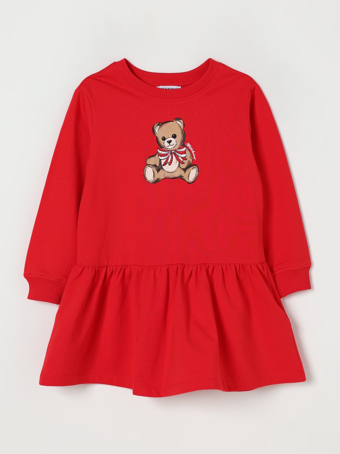 MOSCHINO ABITO: Abito in cotone Teddy Moschino, Rosso - Img 1