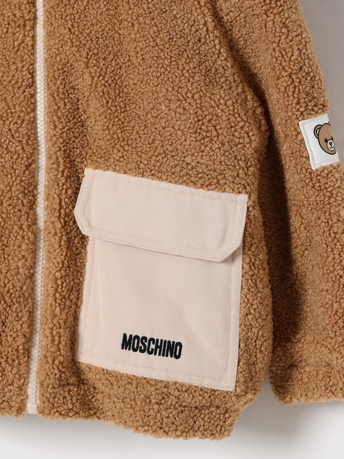 MOSCHINO JACKET: Jacket kids Moschino, Beige - Img 3