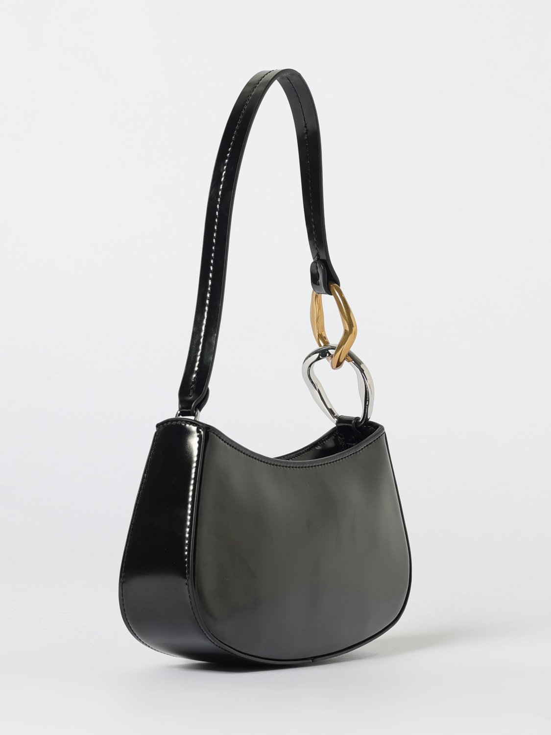 STAUD BORSA A SPALLA: Borsa Ollie Staud in pelle lucida , Nero - Img 2