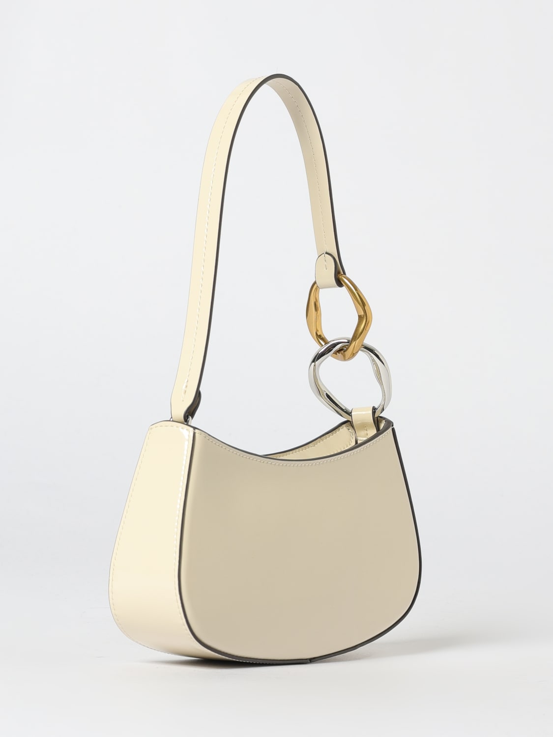STAUD BORSA A SPALLA: Borsa Ollie Staud in pelle lucida , Crema - Img 2
