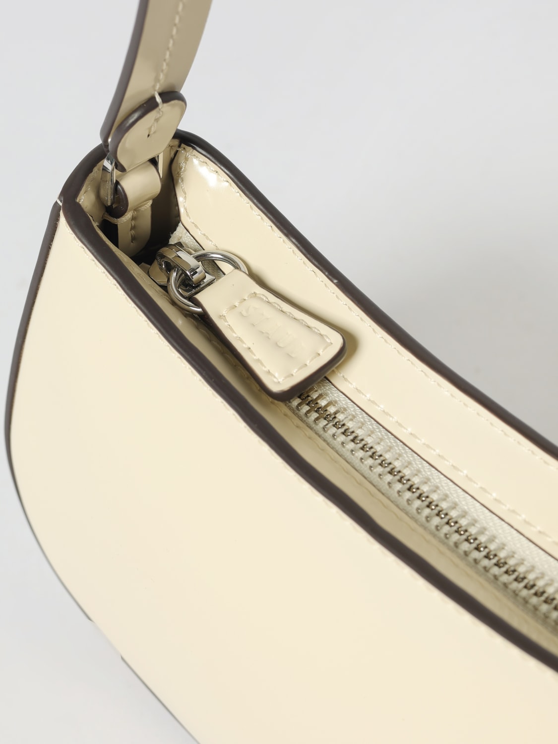 STAUD BORSA A SPALLA: Borsa Ollie Staud in pelle lucida , Crema - Img 3