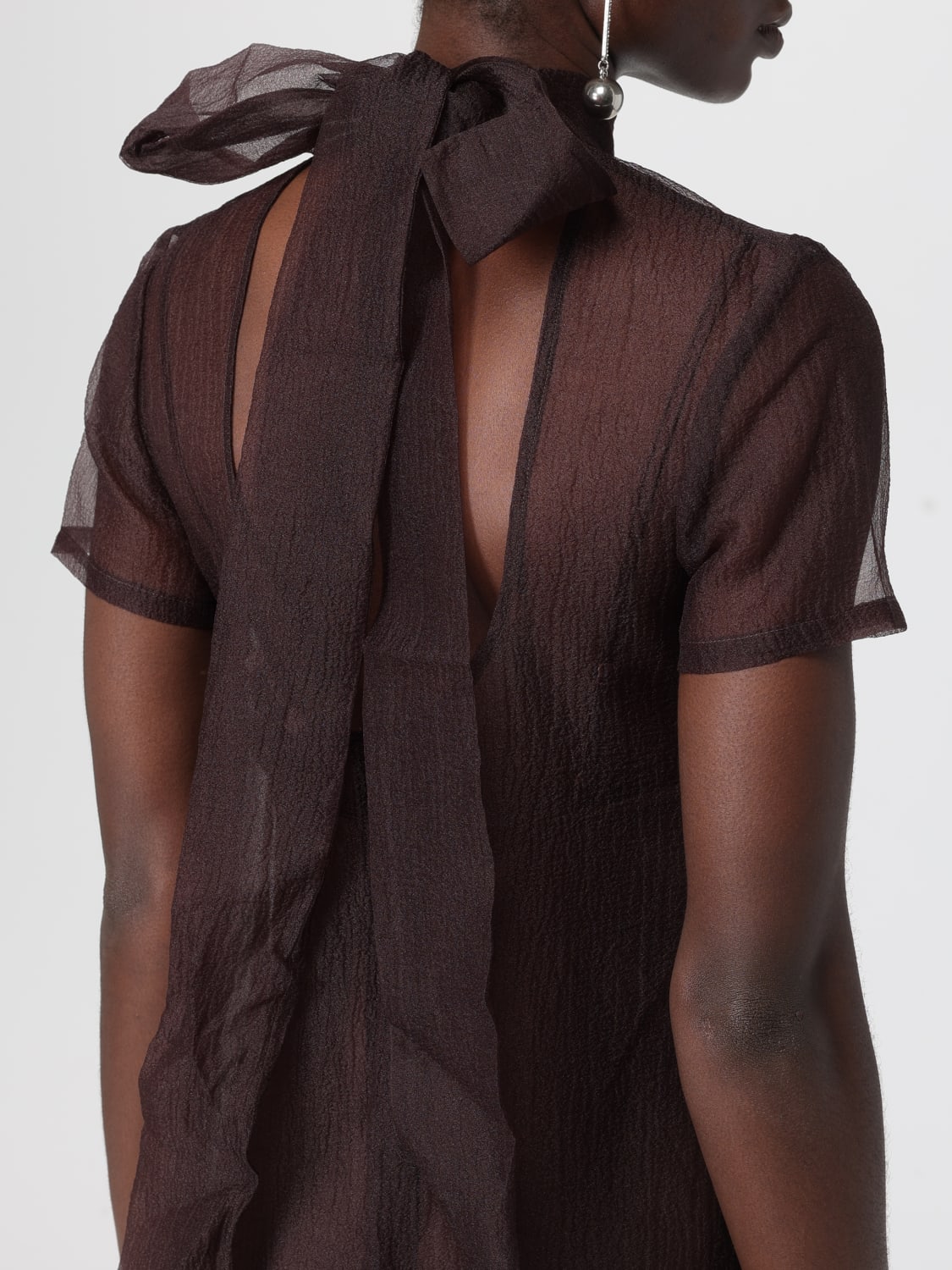 STAUD ROBE: Robes femme Staud, Marron - Img 4