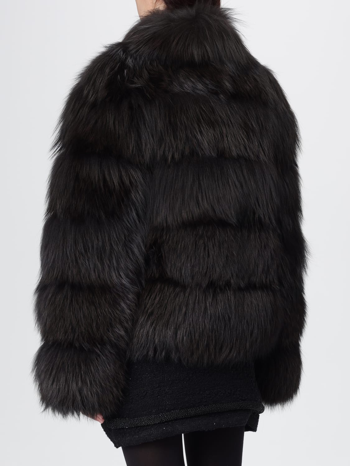 SIMONETTA RAVIZZA ABRIGO DE PIEL: Abrigo mujer Simonetta Ravizza, Marrón Oscuro - Img 2