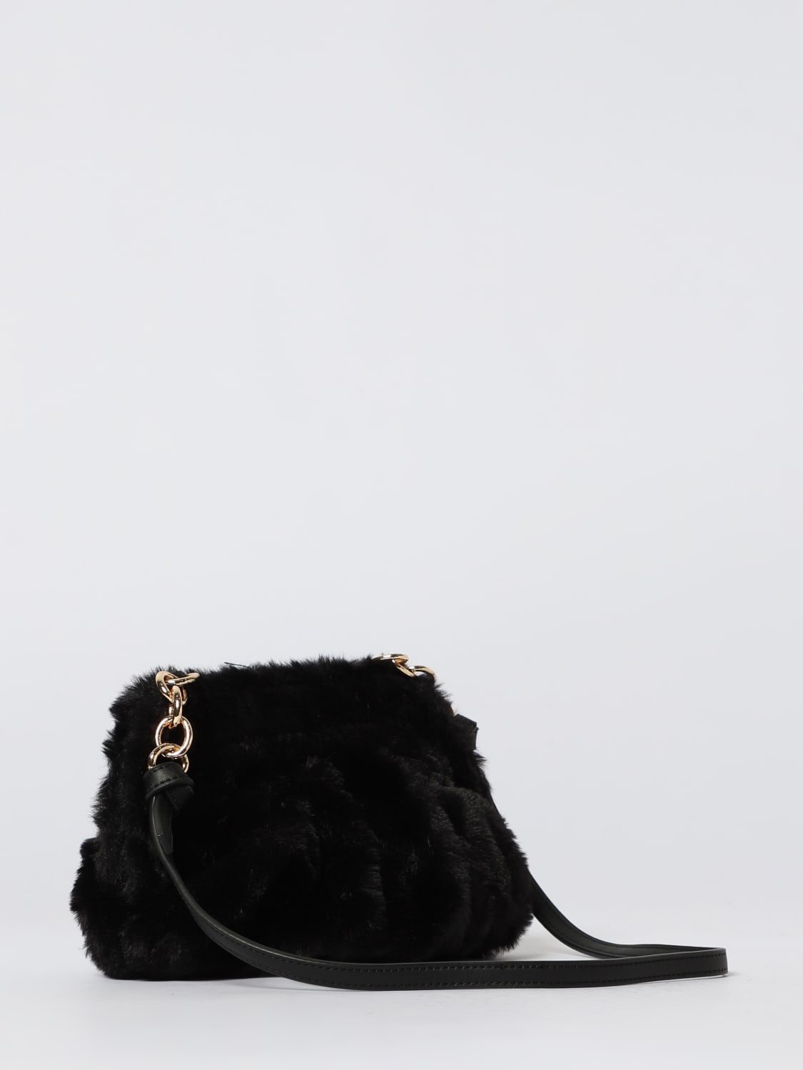 SECRET PON-PON BORSA MINI: Clutch Margaret Small Secret Pon-Pon in pelliccia sintetica, Nero - Img 2