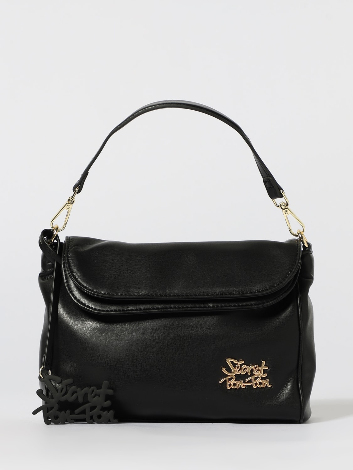 SECRET PON-PON MINI BAG: Shoulder bag woman Secret Pon-pon, Black - Img 1