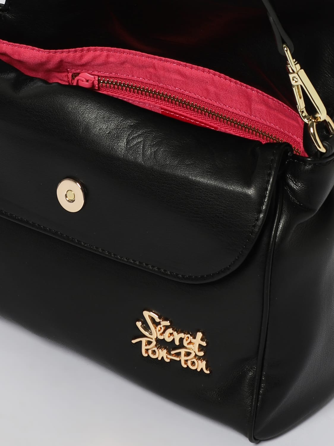 SECRET PON-PON MINI BAG: Shoulder bag woman Secret Pon-pon, Black - Img 3