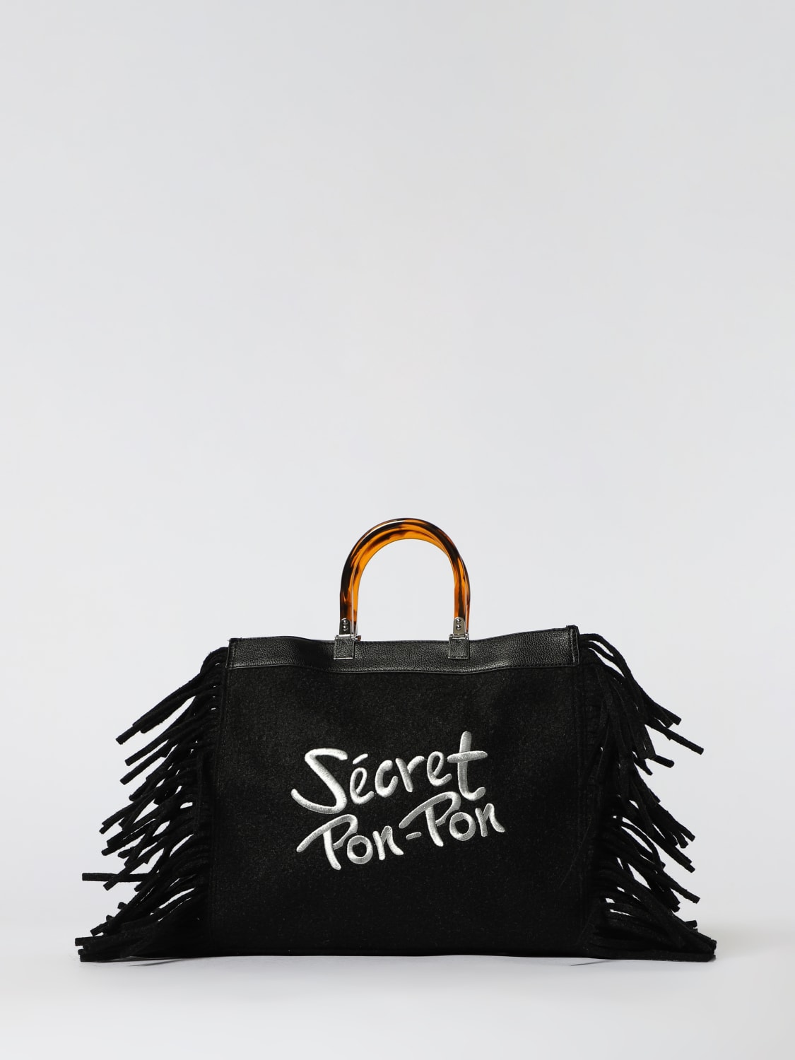 SECRET PON-PON HANDBAG: Shoulder bag woman Secret Pon-pon, Black - Img 1