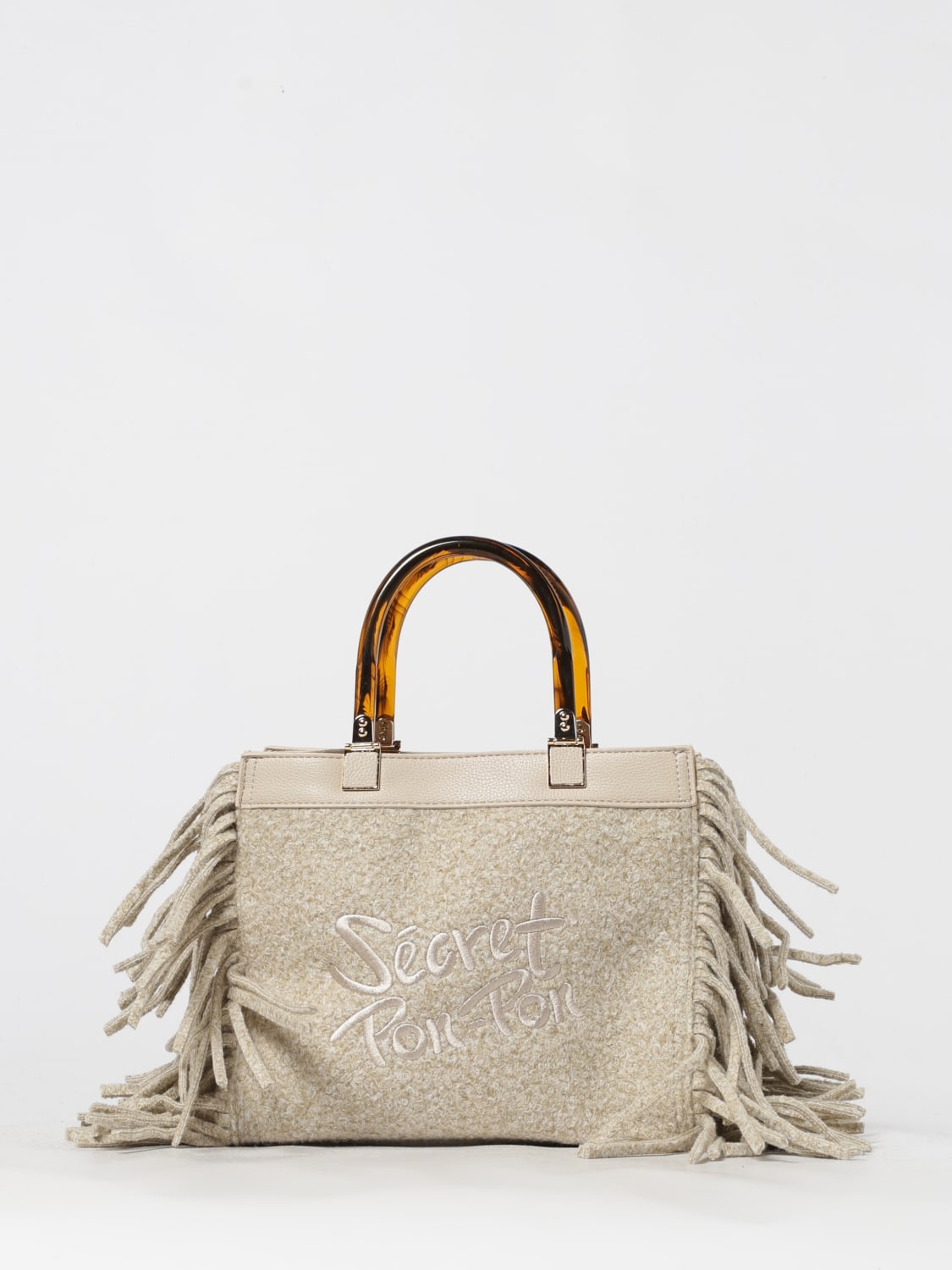 SECRET PON-PON HANDBAG: Shoulder bag woman Secret Pon-pon, Cream - Img 1