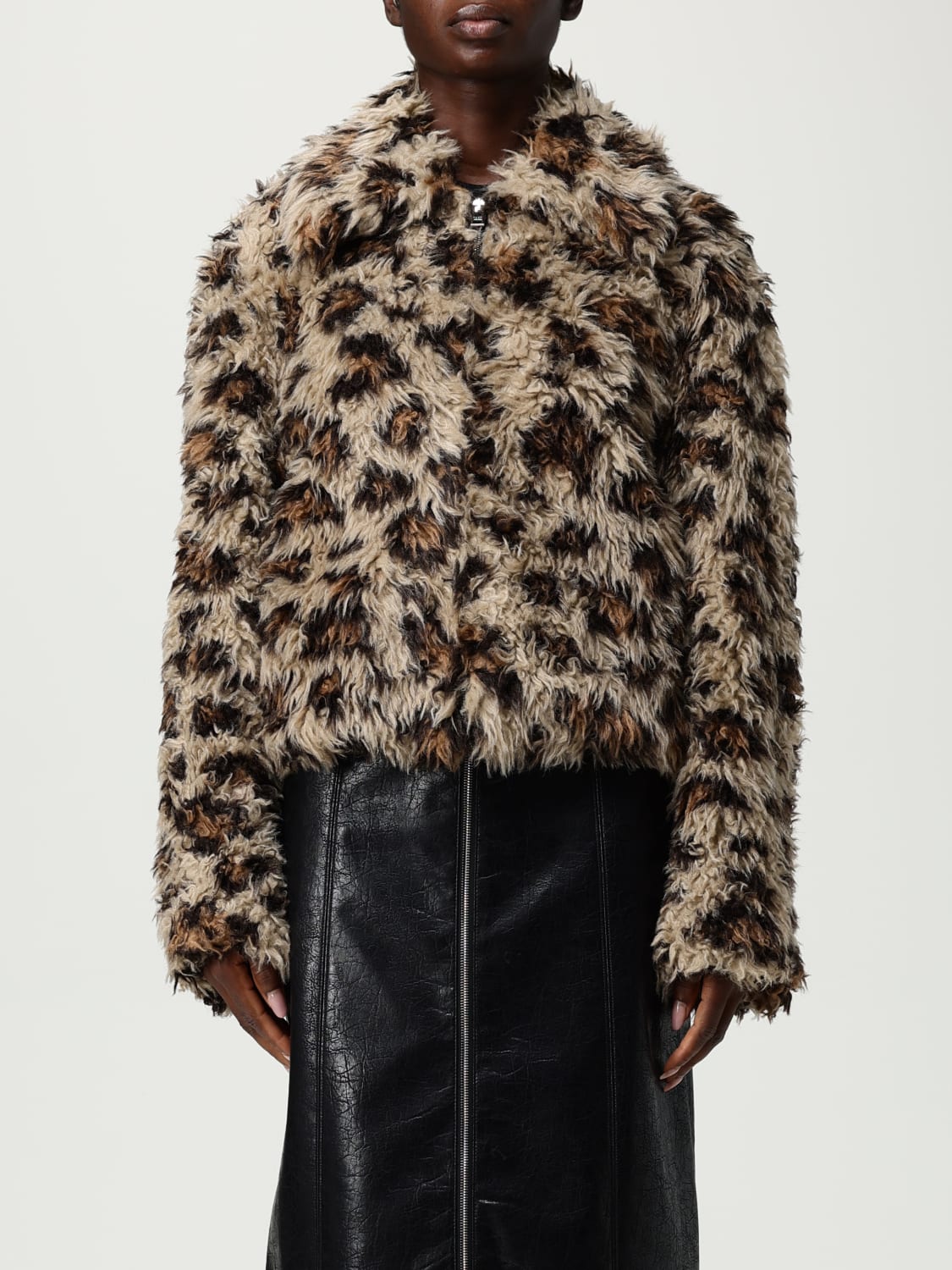 MSGM PELLICCIA: Bomber MSGM in pelliccia sintetica animalier , Beige - Img 1