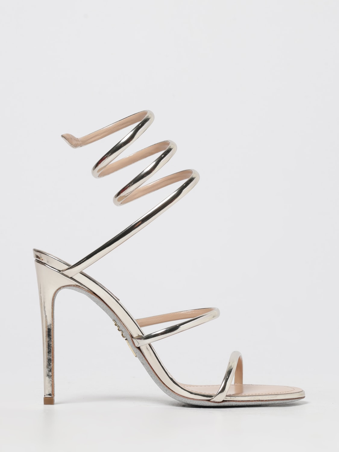 RENE CAOVILLA HEELED SANDALS: Shoes woman Rene Caovilla, Platinum - Img 1