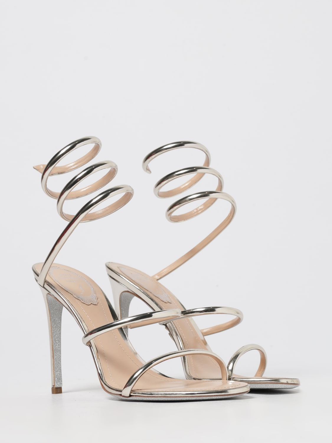 RENE CAOVILLA HEELED SANDALS: Shoes woman Rene Caovilla, Platinum - Img 2