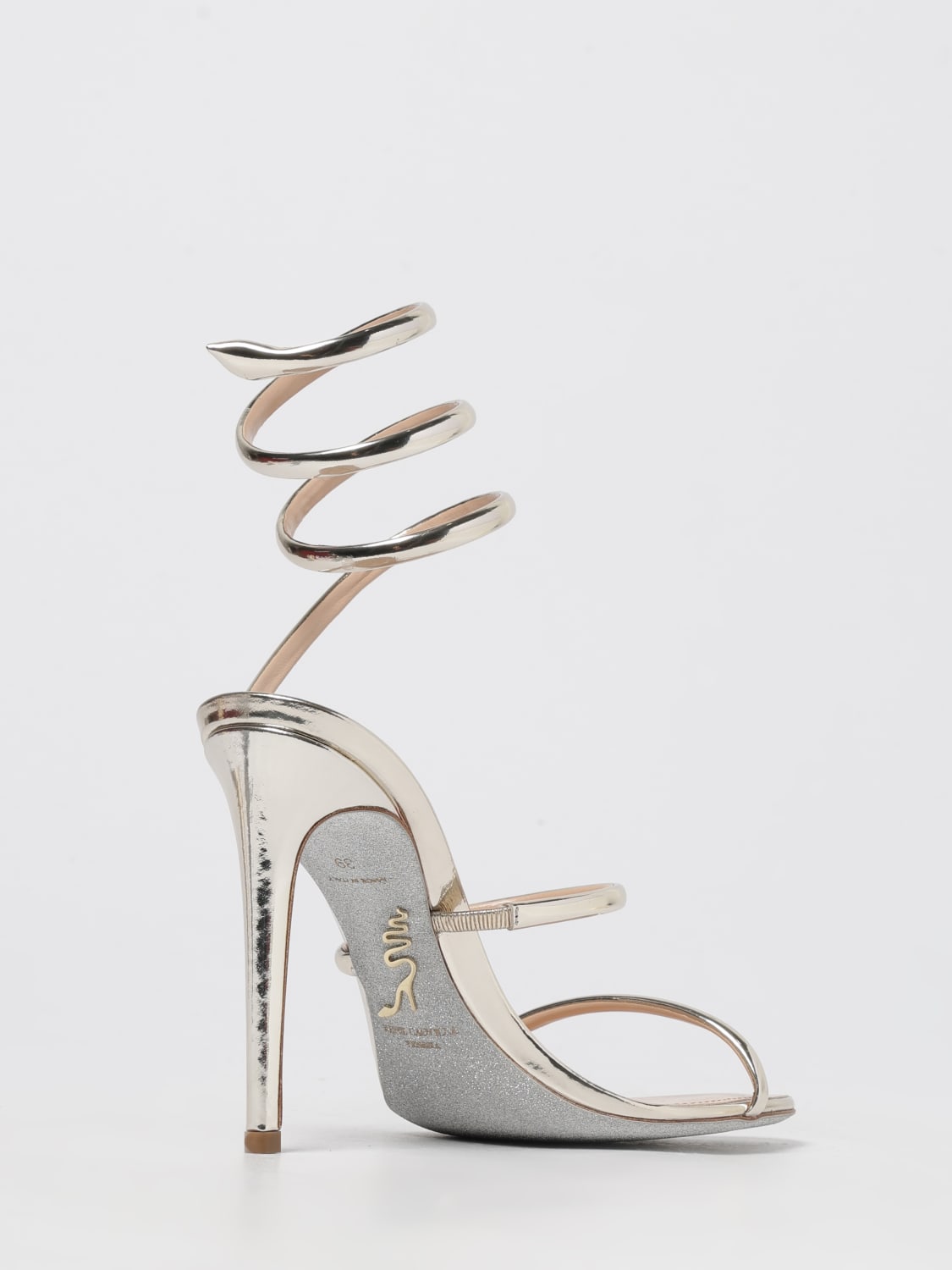 RENE CAOVILLA HEELED SANDALS: Shoes woman Rene Caovilla, Platinum - Img 3