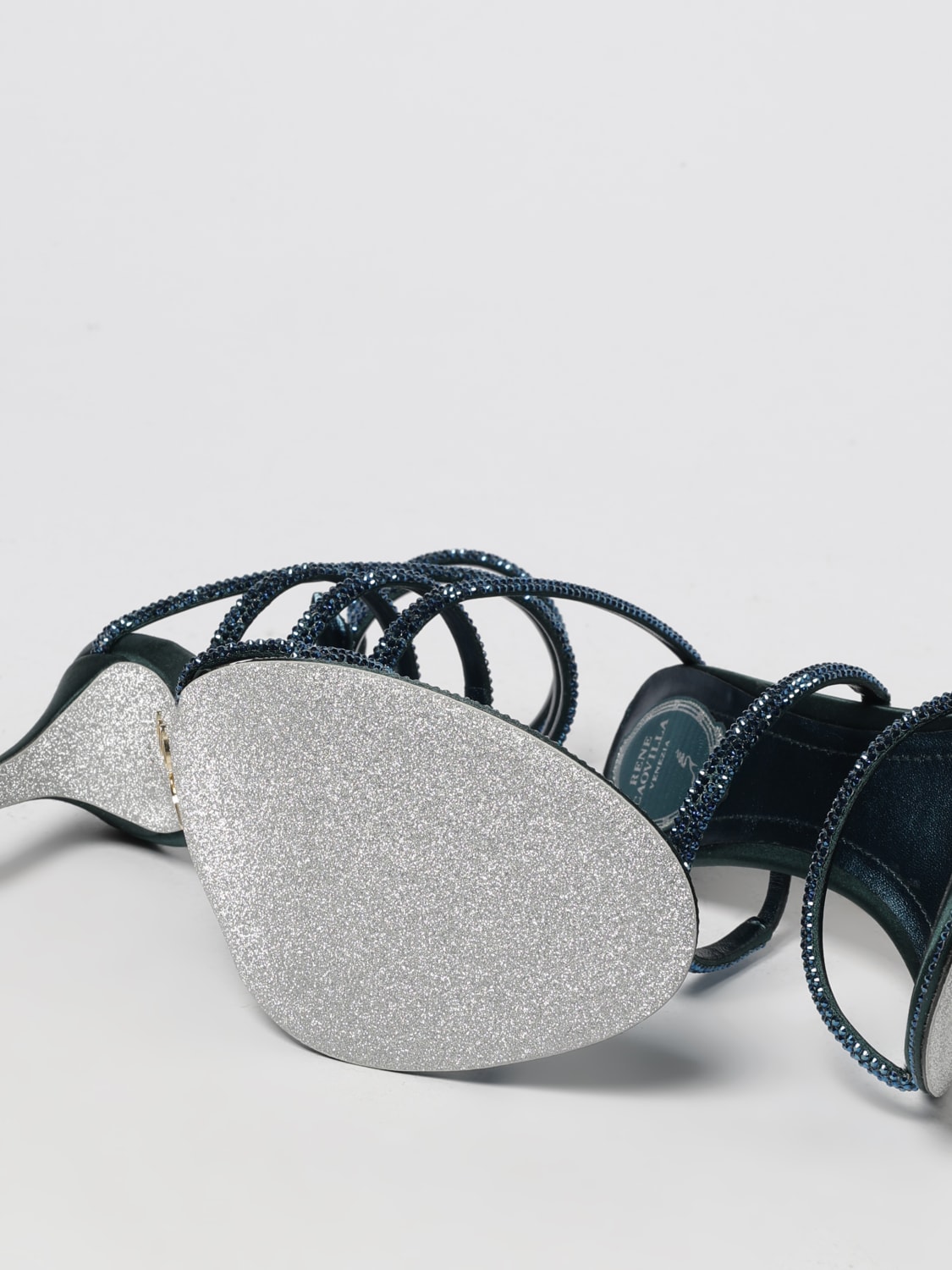 RENE CAOVILLA HEELED SANDAL: Shoes woman Rene Caovilla, Green - Img 4