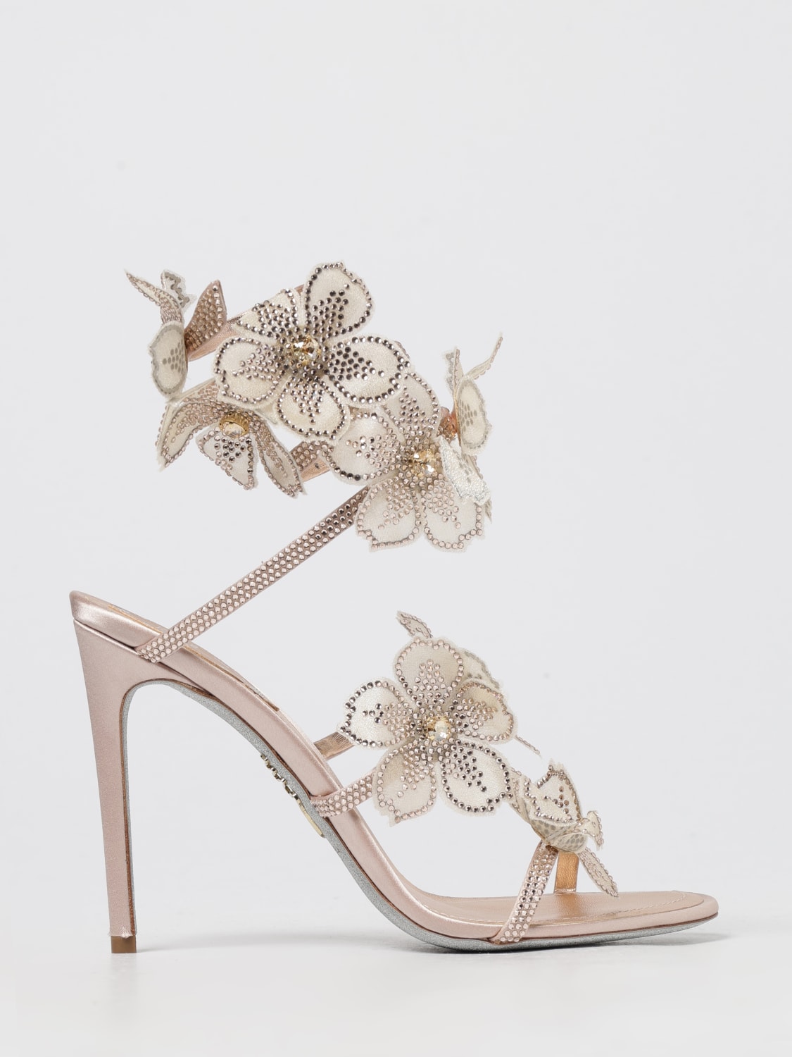 RENE CAOVILLA HEELED SANDAL: Shoes woman Rene Caovilla, Blush Pink - Img 1