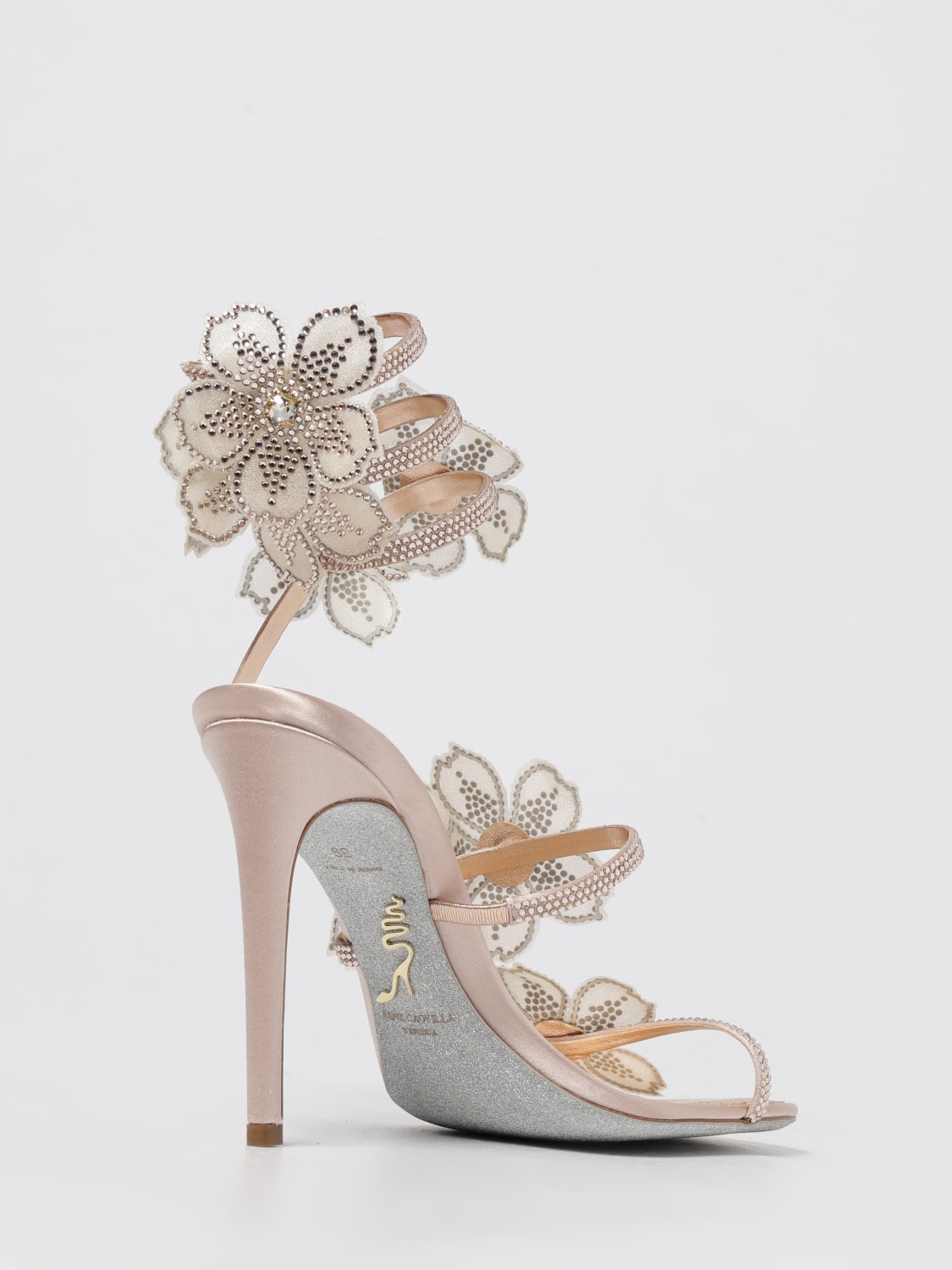 RENE CAOVILLA HEELED SANDAL: Shoes woman Rene Caovilla, Blush Pink - Img 3