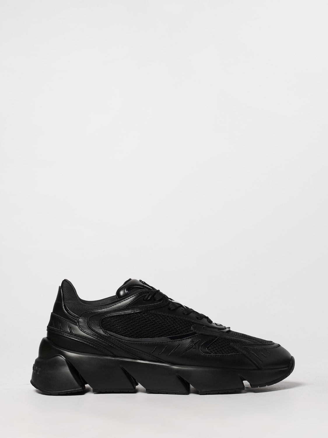 PACIOTTI SNEAKERS: Sneakers Maxi Running Paciotti in pelle e mesh, Nero - Img 1
