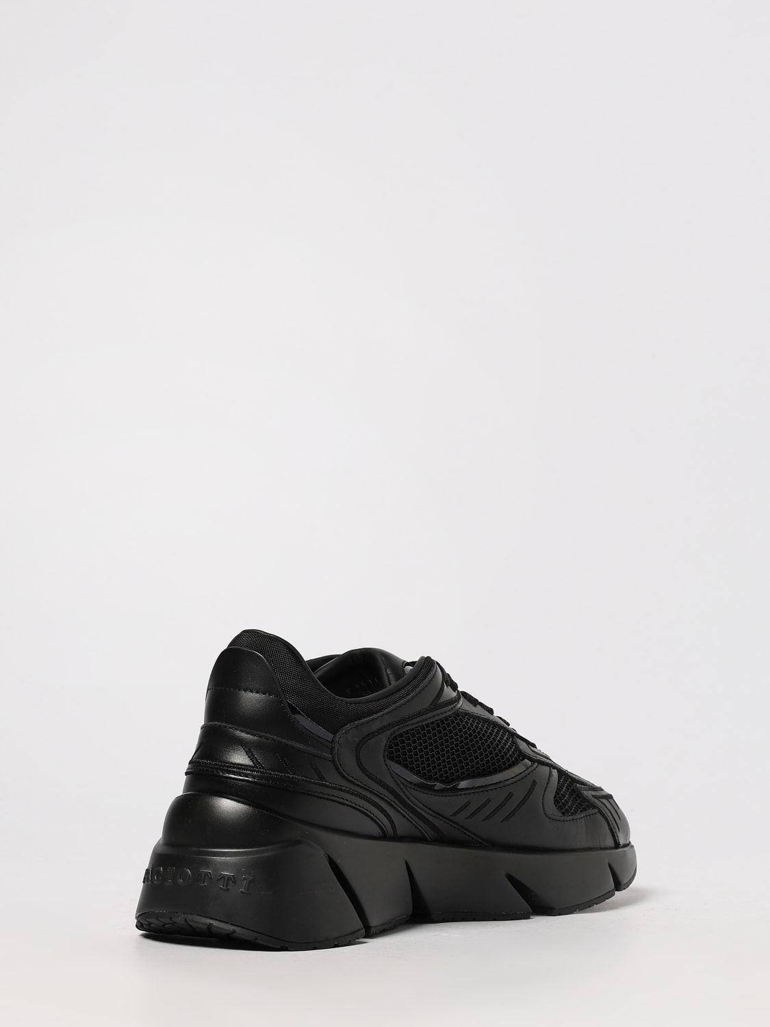 PACIOTTI SNEAKERS: Sneakers Maxi Running Paciotti in pelle e mesh, Nero - Img 3