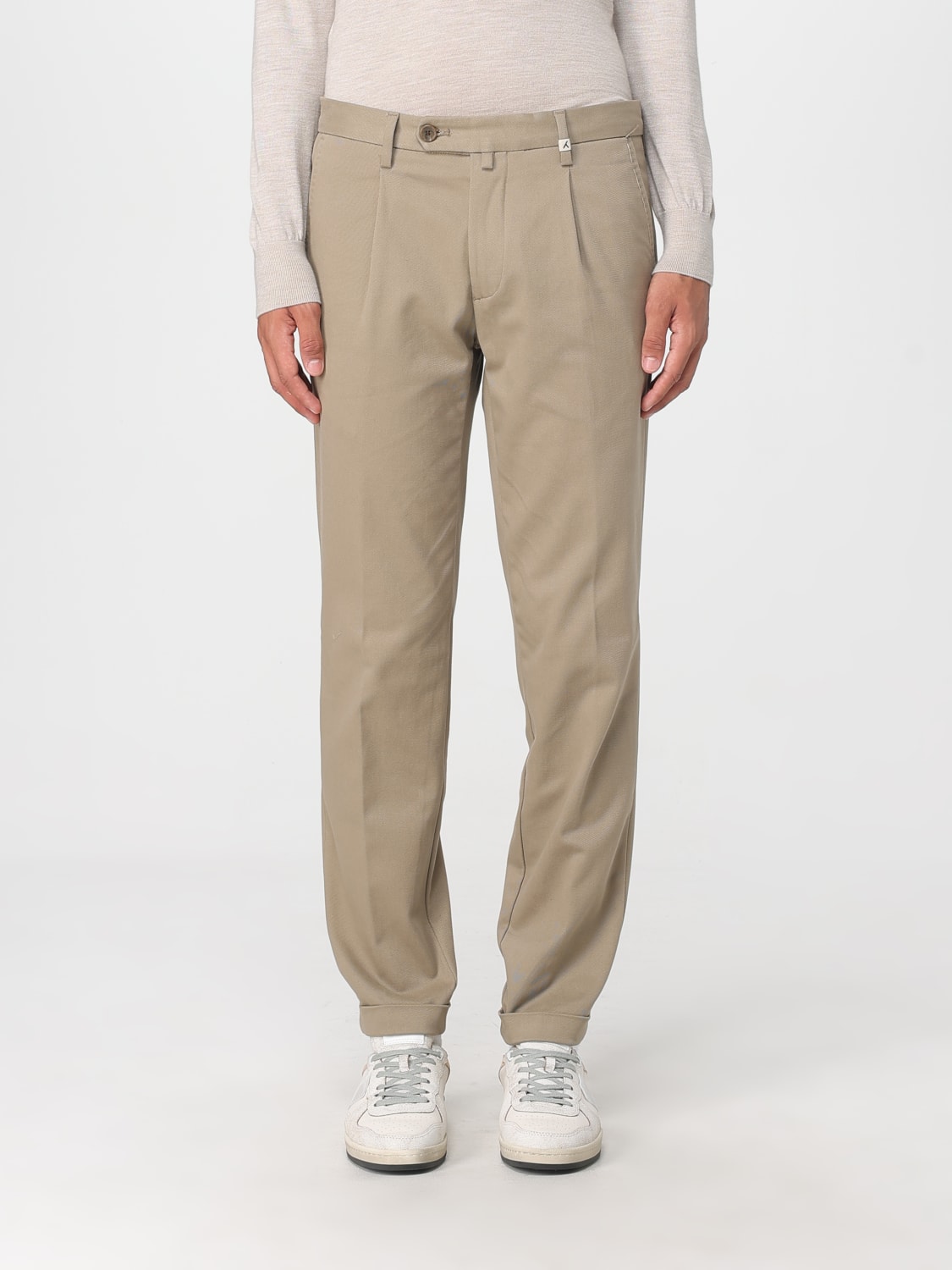 MYTHS PANTALONI: Pantalone chino Myths in gabardine di cotone , Sabbia - Img 1