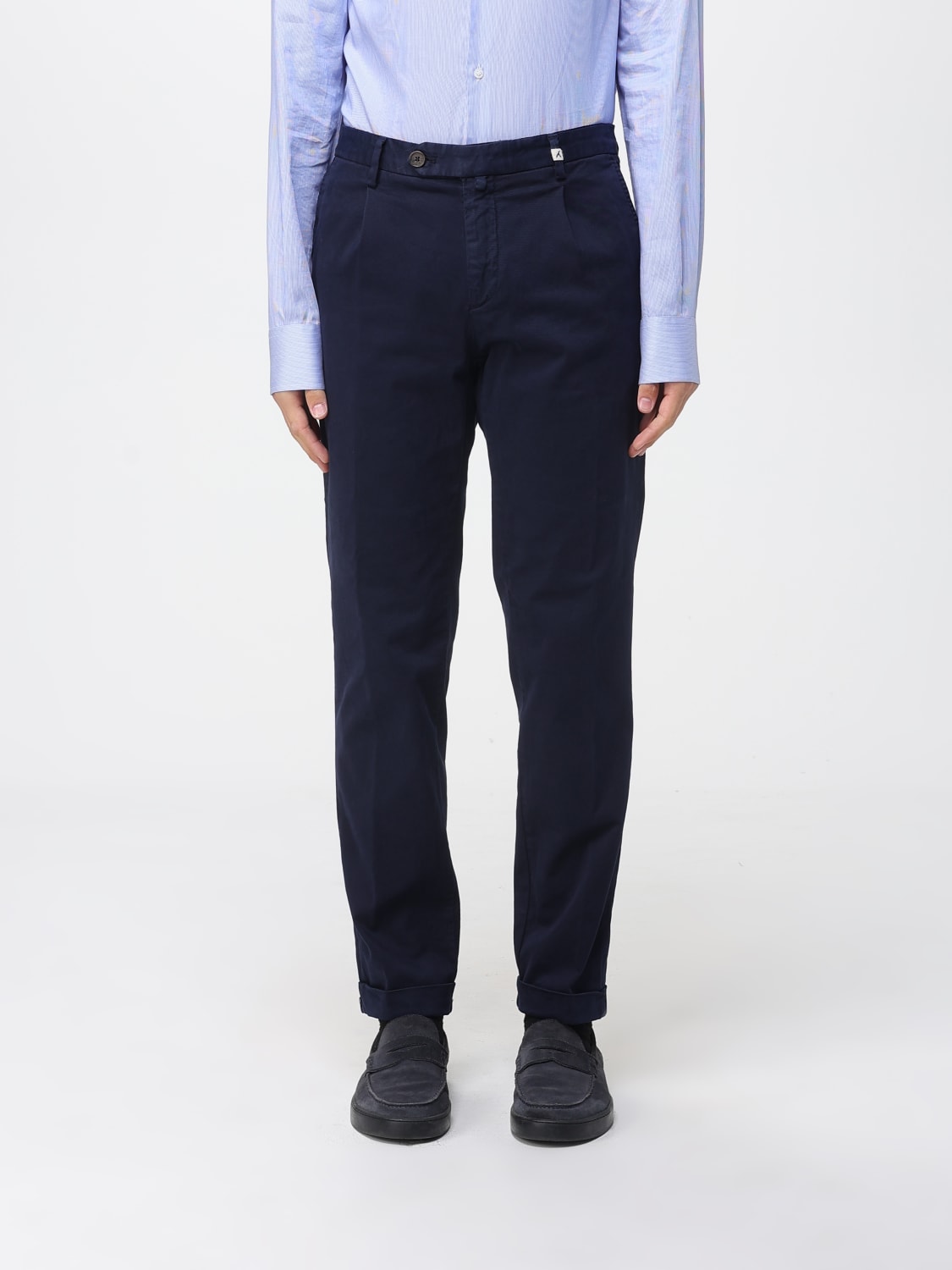 MYTHS PANTALONI: Pantalone Soft carrot regular fondo 17,5 Myths, Blue Navy - Img 1