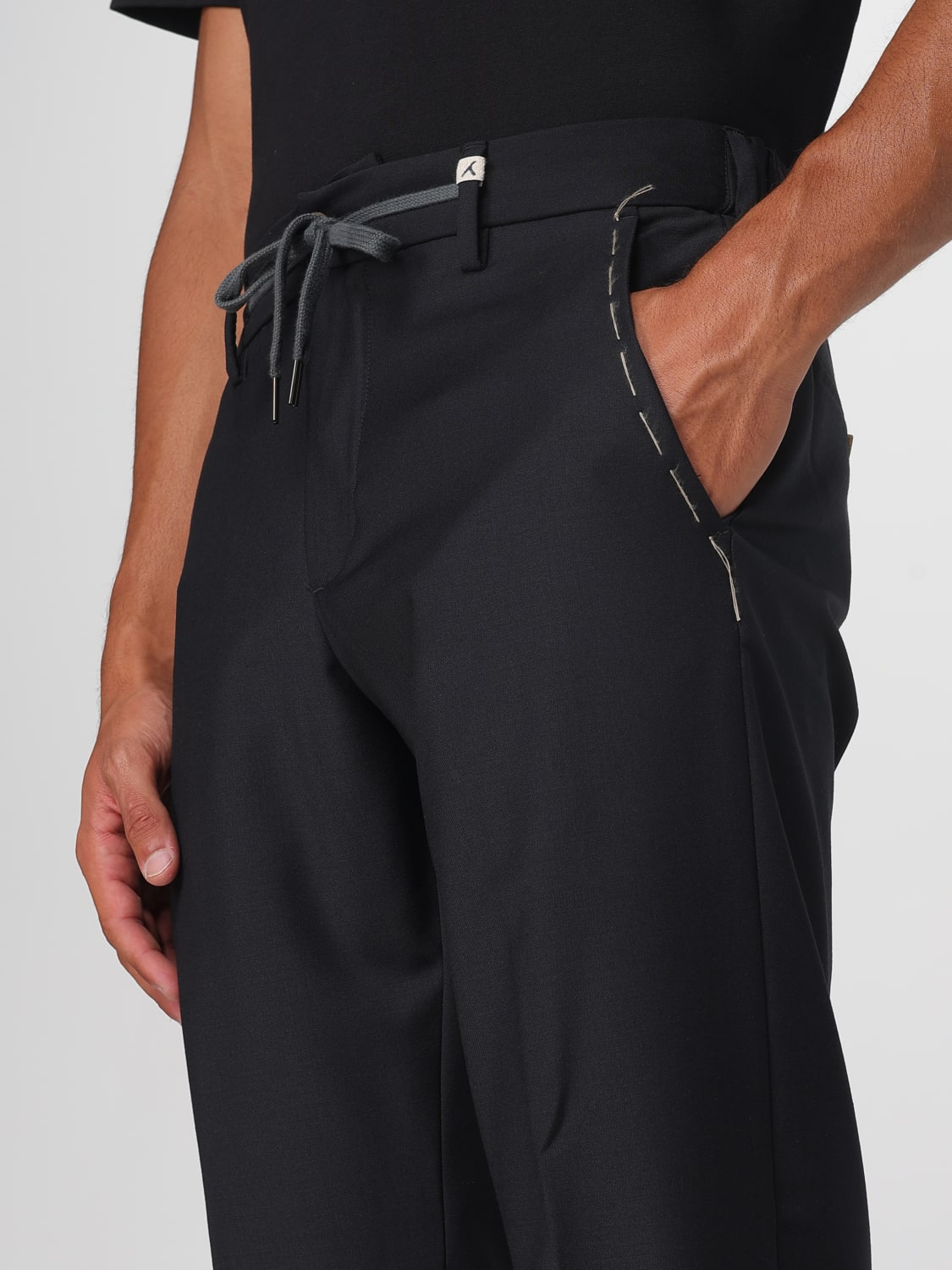 MYTHS PANTALONI: Pantalone Myths in misto lana , Nero - Img 3