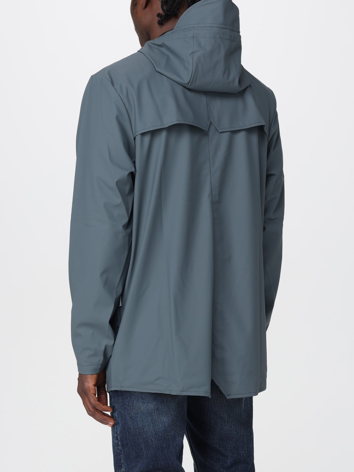 RAINS GIACCA: Giubbotto Rains in nylon con cappuccio , Azzurro - Img 2