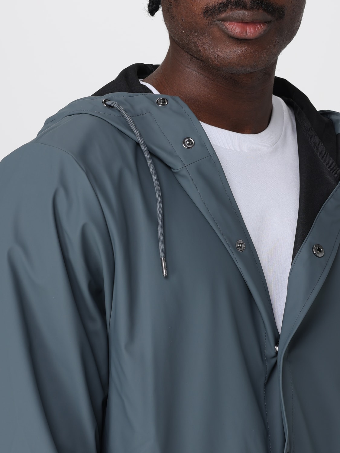 RAINS GIACCA: Giubbotto Rains in nylon con cappuccio , Azzurro - Img 4