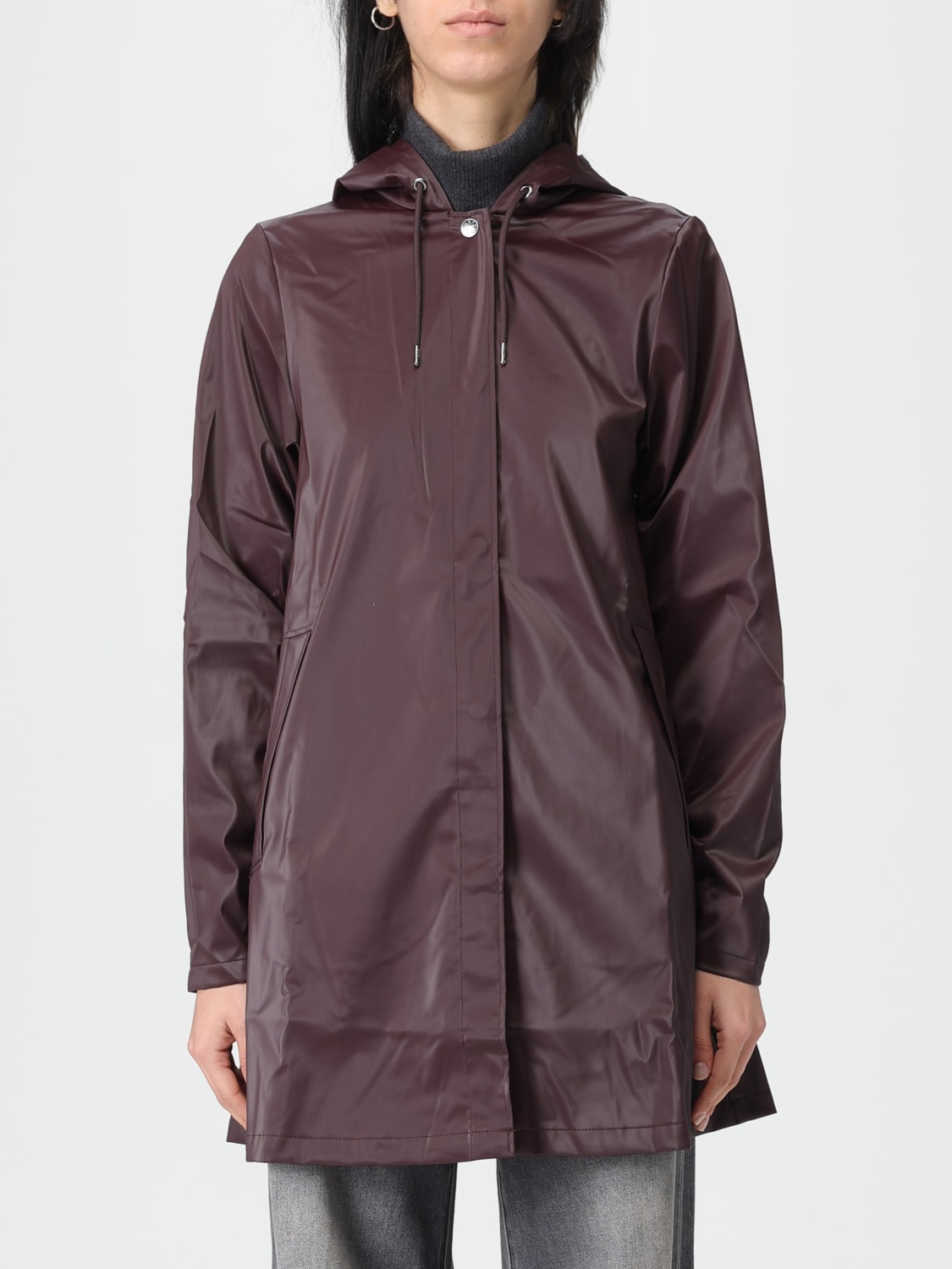 RAINS CHAQUETA: Abrigo mujer Rains, Granate - Img 1