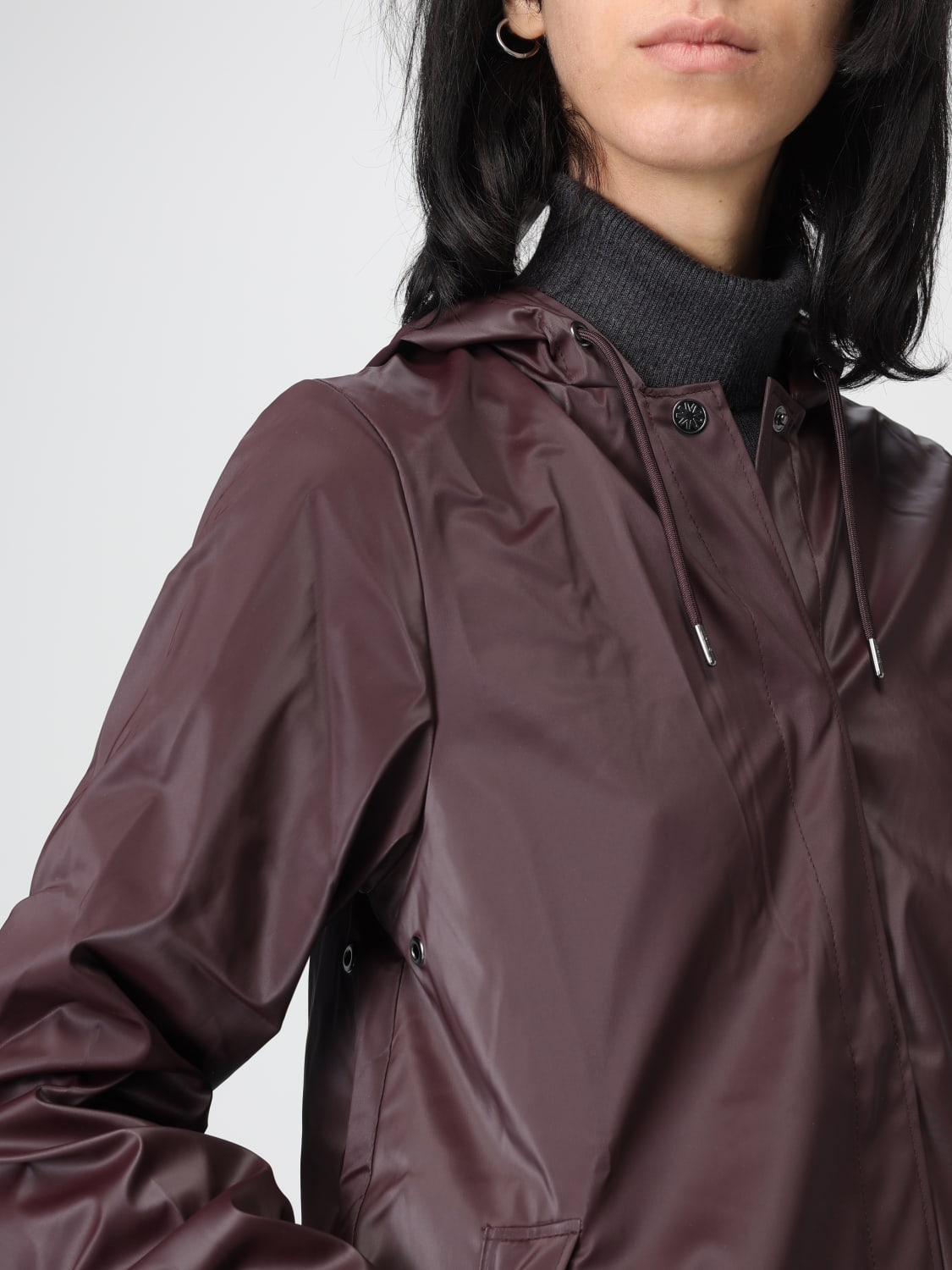 RAINS CHAQUETA: Abrigo mujer Rains, Granate - Img 4