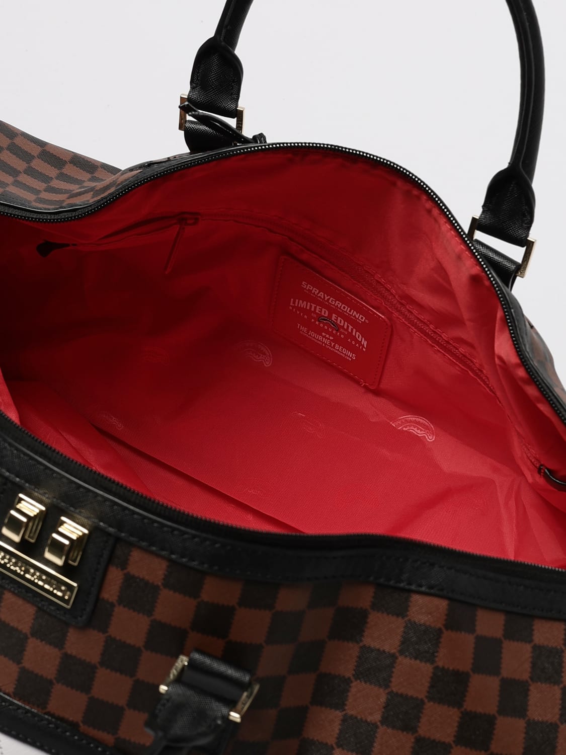 SPRAYGROUND TRAVEL BAG: Bags men Sprayground, Brown - Img 4