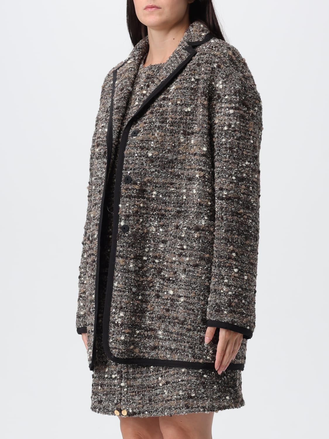 GIAMBATTISTA VALLI MANTEAU: Manteau femme Giambattista Valli, Marron - Img 4