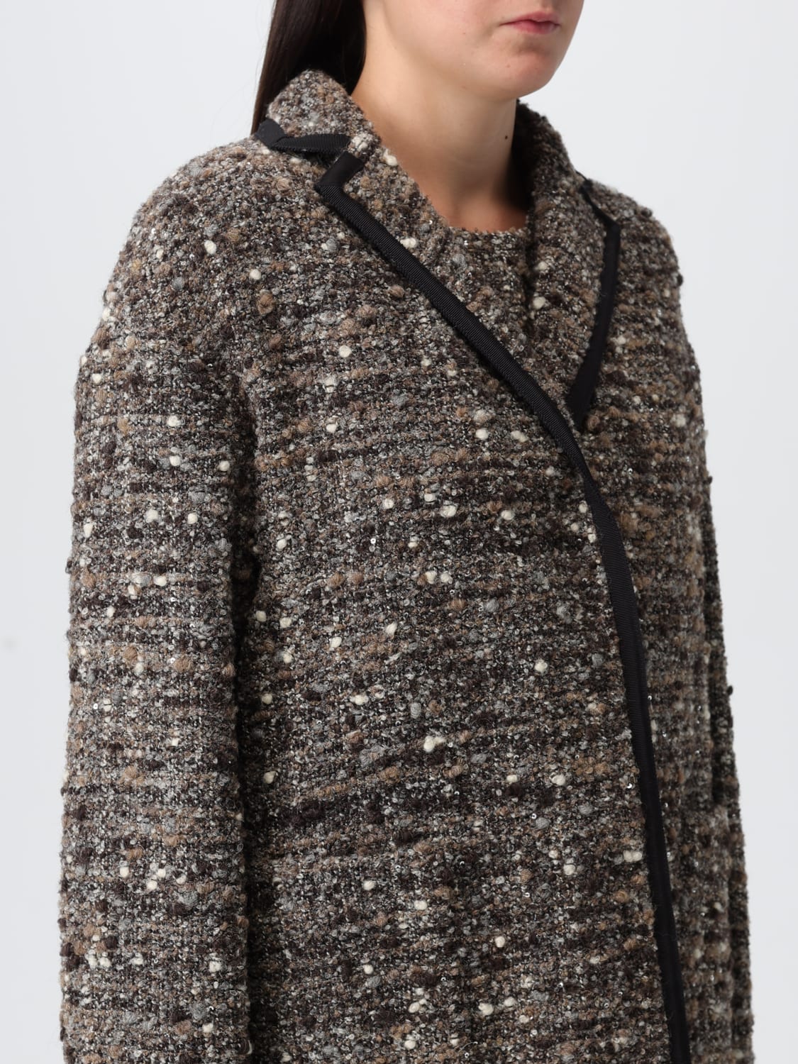 GIAMBATTISTA VALLI MANTEAU: Manteau femme Giambattista Valli, Marron - Img 5