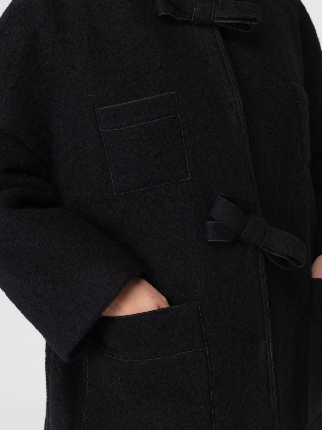 GIAMBATTISTA VALLI 大衣: 大衣 女士 Giambattista Valli, 黑色 - Img 5