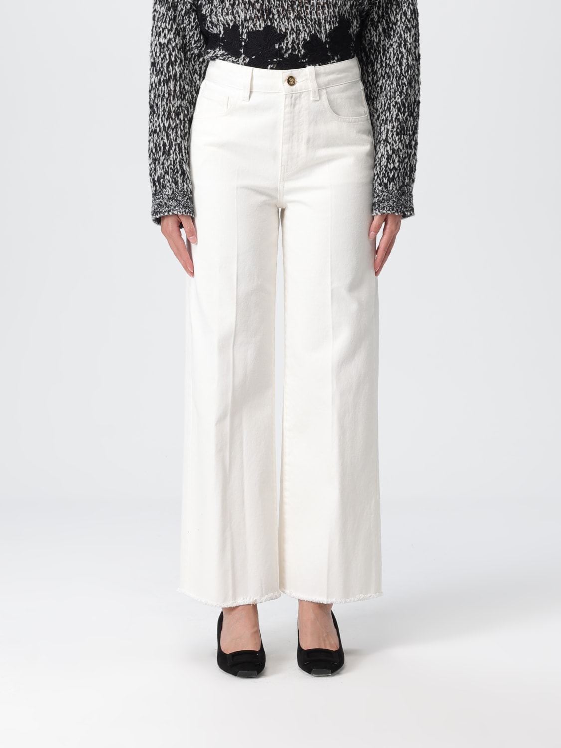 GIAMBATTISTA VALLI 牛仔裤: 牛仔裤 女士 Giambattista Valli, 奶油黄 - Img 1