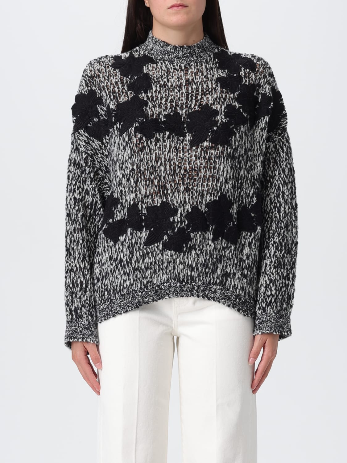 GIAMBATTISTA VALLI MAGLIA: Maglione in cashmere e seta Giambattista Valli, Nero - Img 1