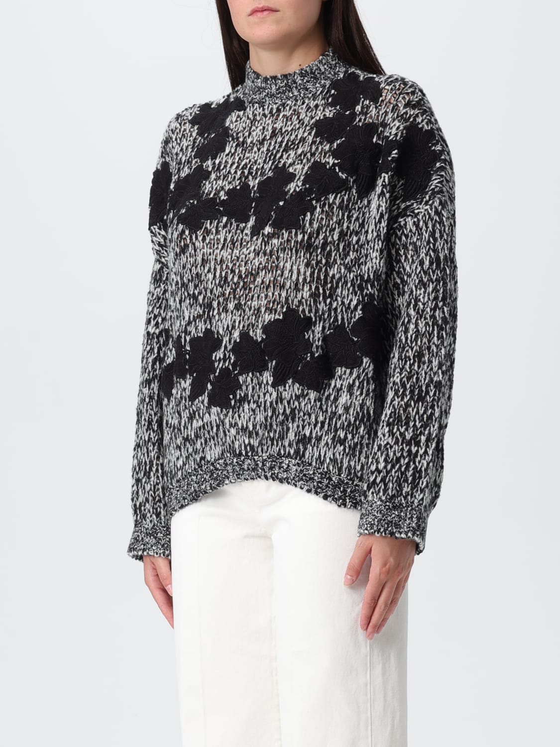 GIAMBATTISTA VALLI MAGLIA: Maglione in cashmere e seta Giambattista Valli, Nero - Img 4