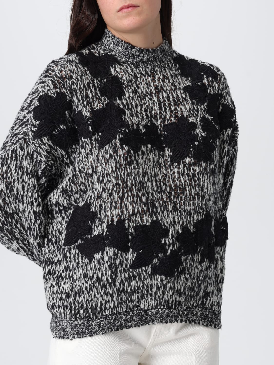 GIAMBATTISTA VALLI MAGLIA: Maglione in cashmere e seta Giambattista Valli, Nero - Img 5