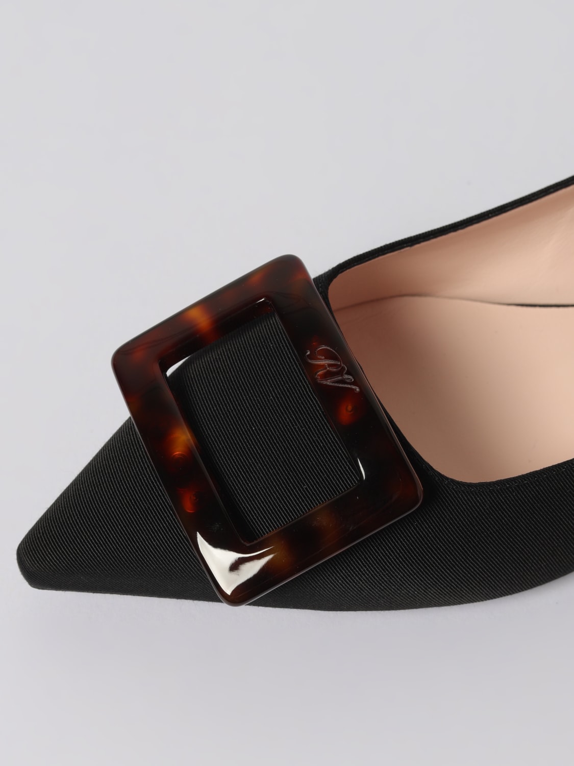 ROGER VIVIER BALLERINE: Ballerina Gommettine Roger Vivier in raso , Nero - Img 4