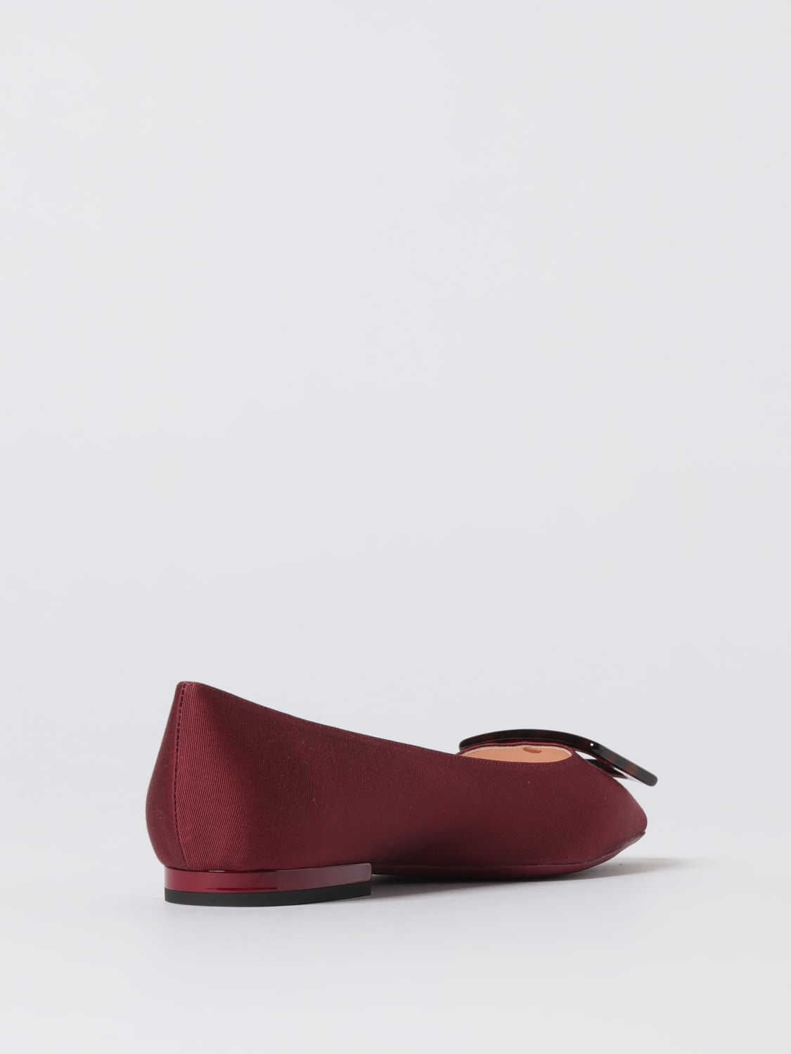 ROGER VIVIER BALLERINE: Ballerina Gommettine Roger Vivier in raso , Vino - Img 3