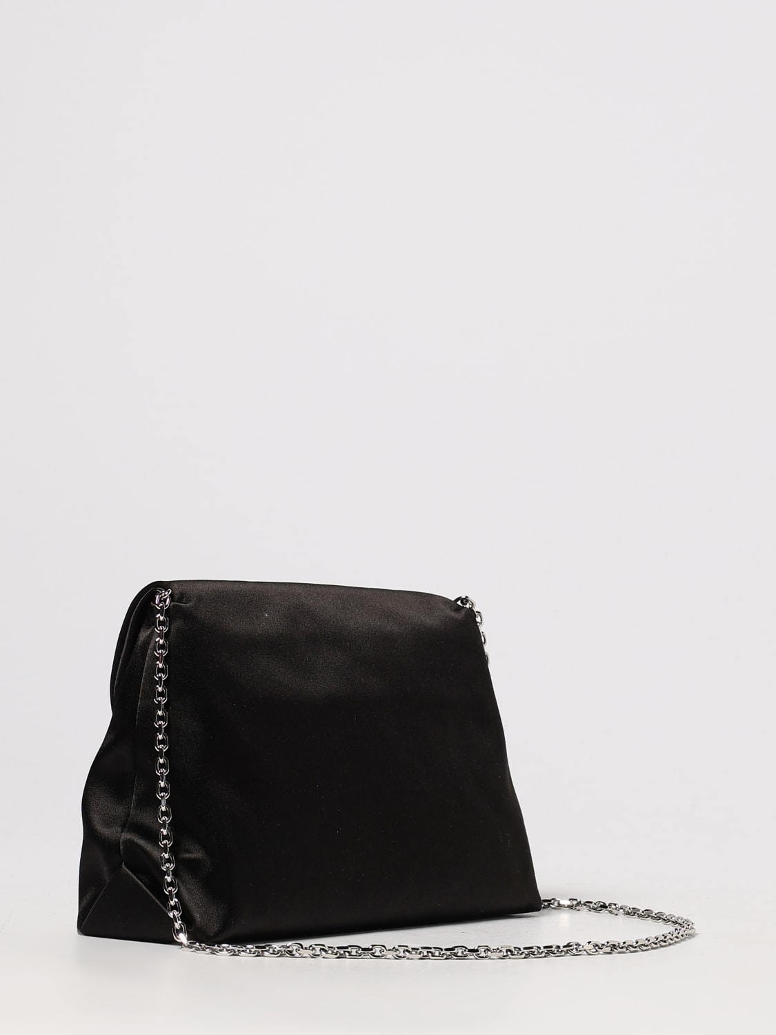 ROGER VIVIER BORSA MINI: Pochette Micro Efflorescence Roger Vivier in raso con fibbia gioiello, Nero - Img 2