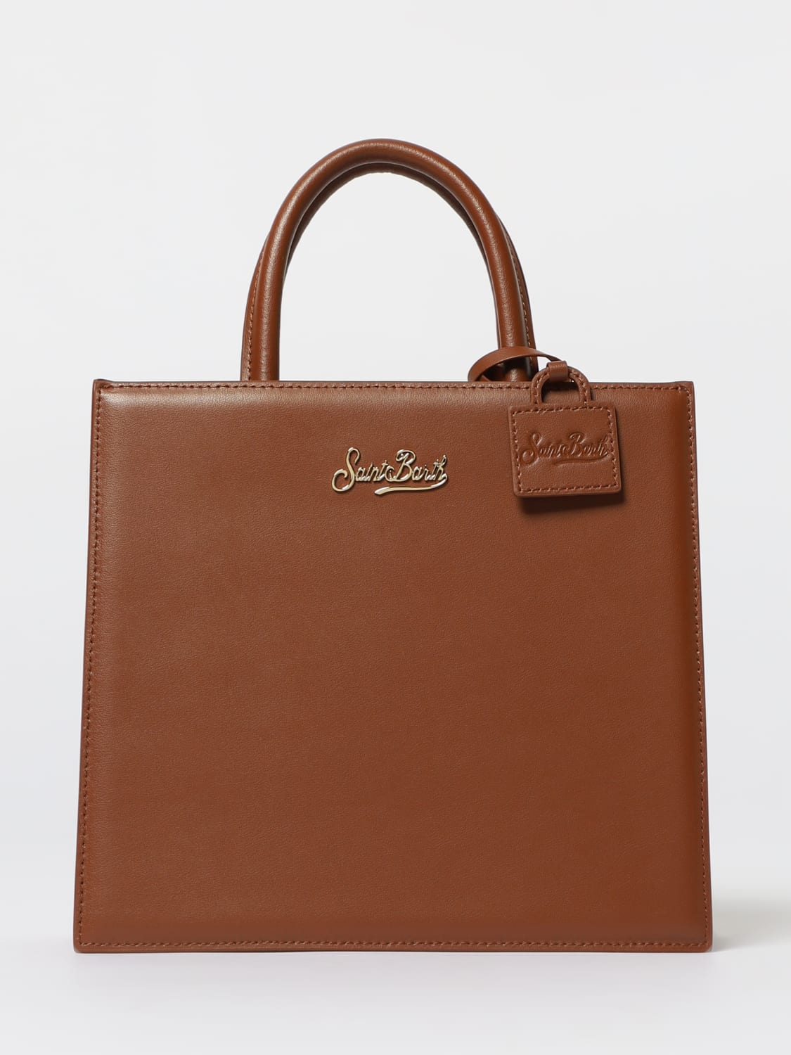 MC2 SAINT BARTH BORSA A MANO: Borsa a mano Shop Bag Midi in pelle MC2 Saint Barth, Moro - Img 1