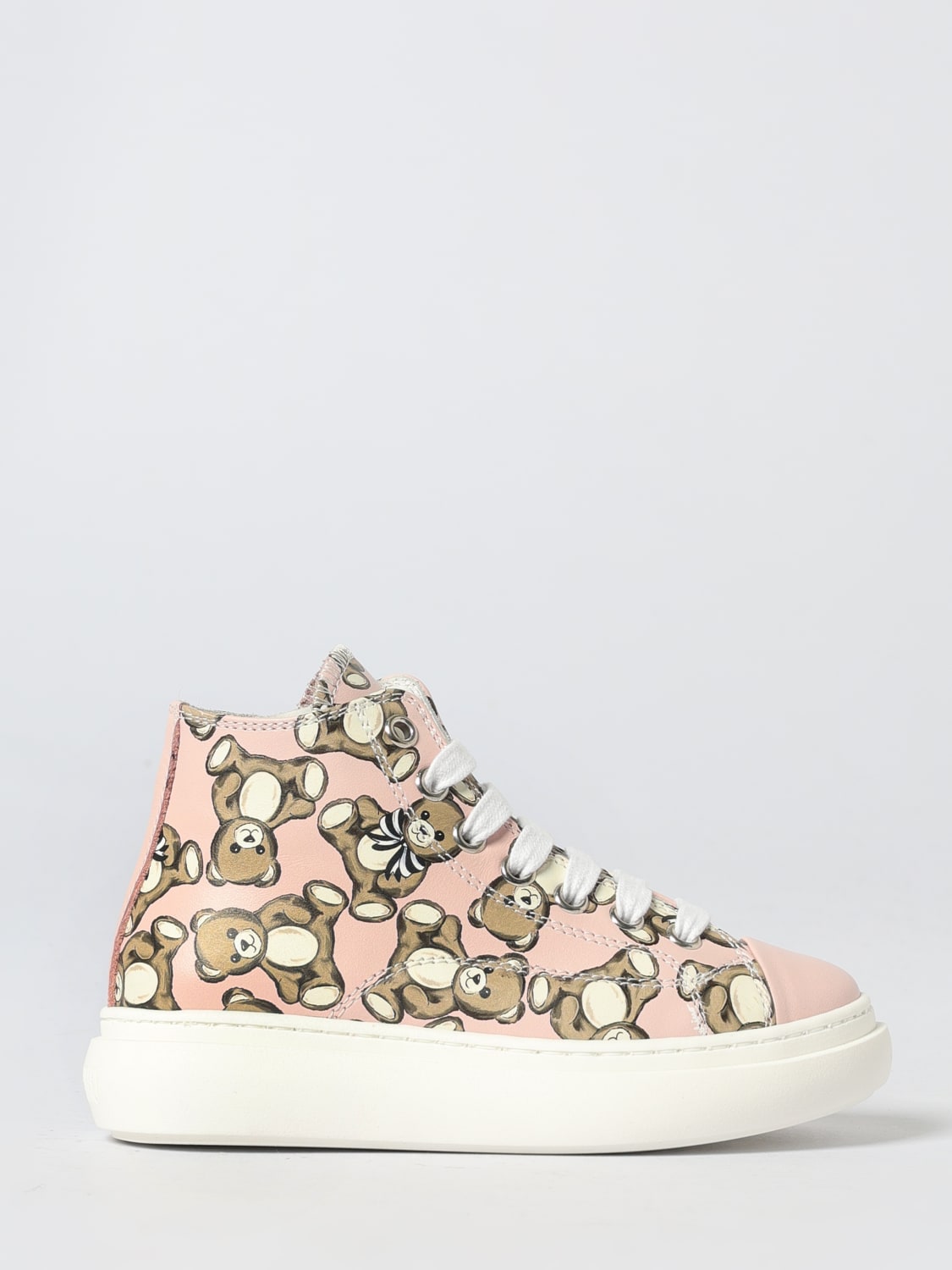 MOSCHINO SNEAKERS: Sneakers Moschino in pelle stampata , Nero - Img 1