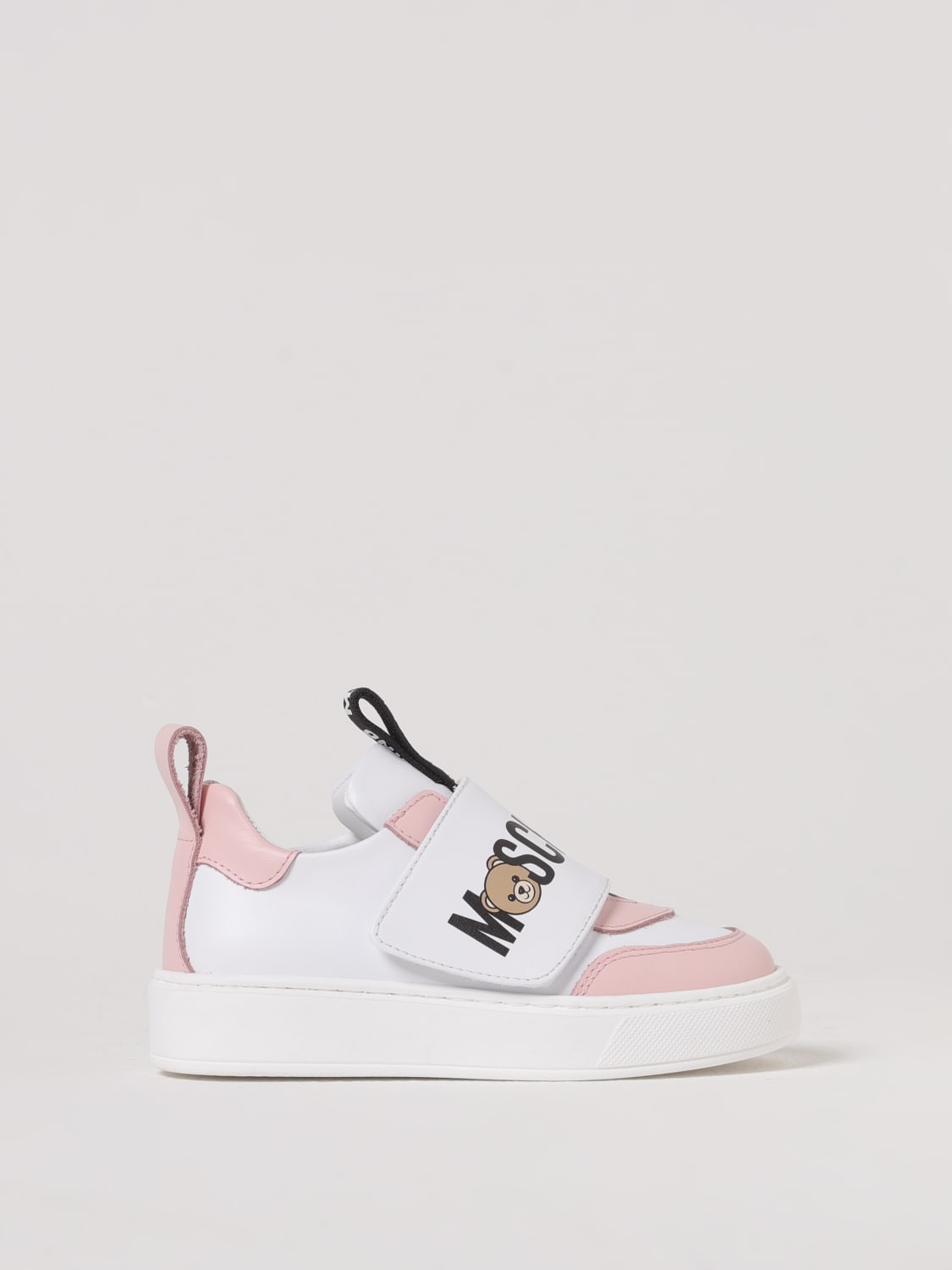 MOSCHINO SNEAKERS: Sneakers Moschino in pelle , Bianco - Img 1