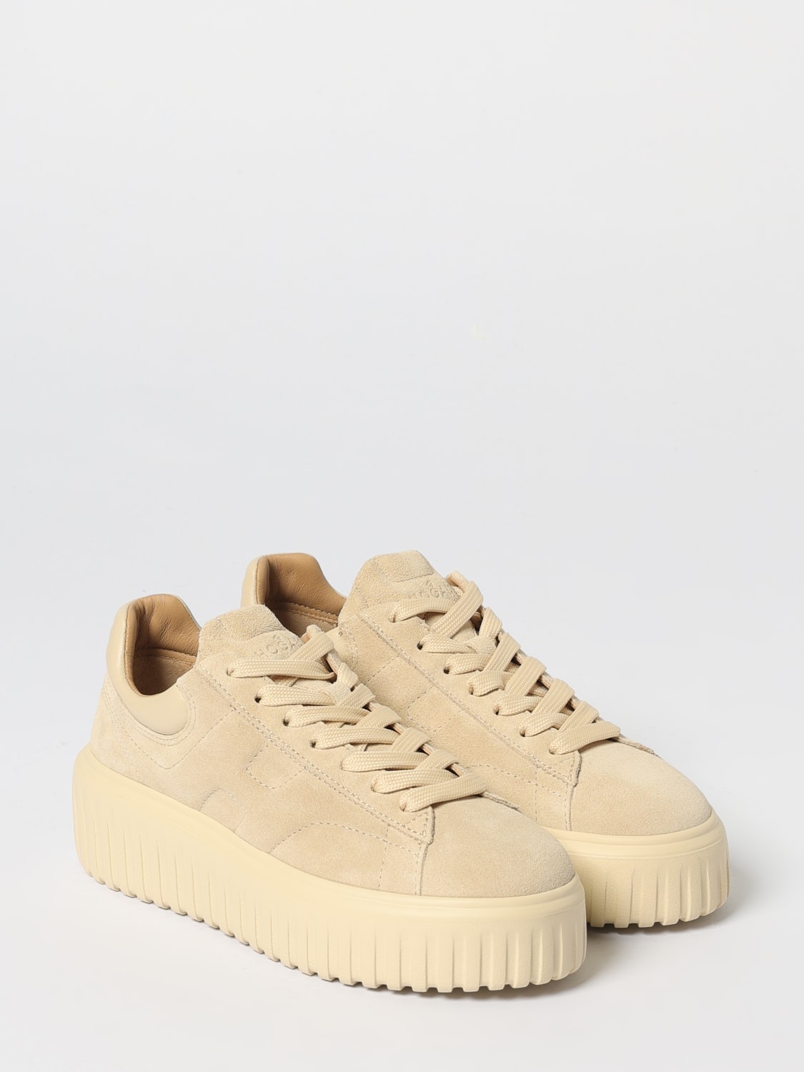HOGAN SNEAKERS: Sneakers H-Stripes Hogan in camoscio , Beige - Img 2