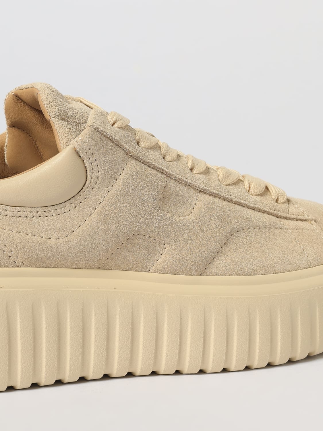 HOGAN SNEAKERS: Sneakers H-Stripes Hogan in camoscio , Beige - Img 4