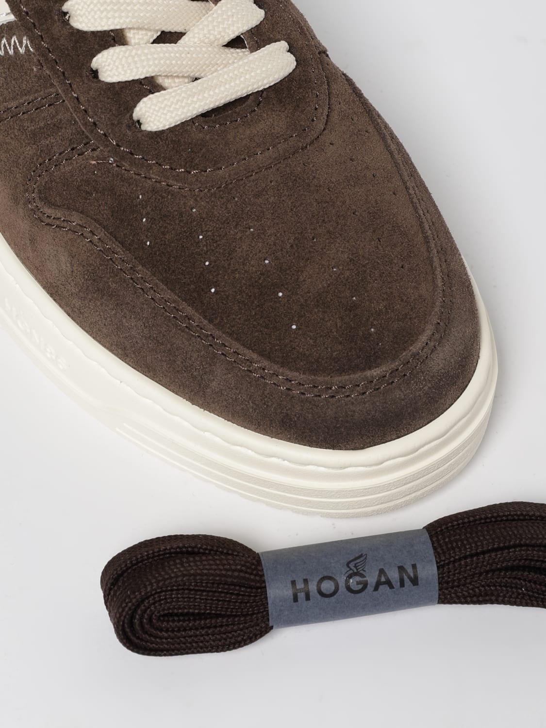 HOGAN SNEAKERS: Sneakers H630 Hogan in camoscio, Marrone - Img 4