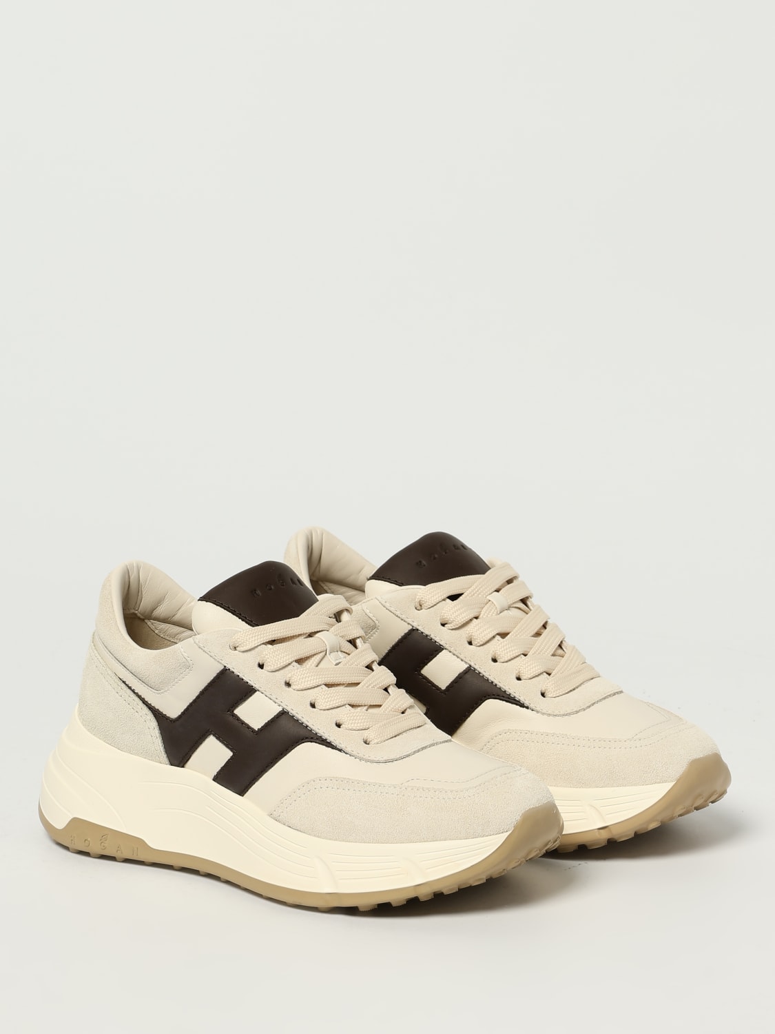 HOGAN: Sneakers woman - Beige | Hogan sneakers