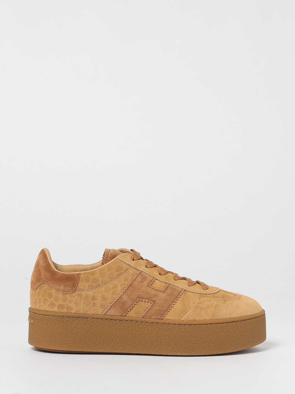 HOGAN SNEAKERS: Sneakers Cool Platform Hogan in camoscio stampa cocco , Cammello - Img 1