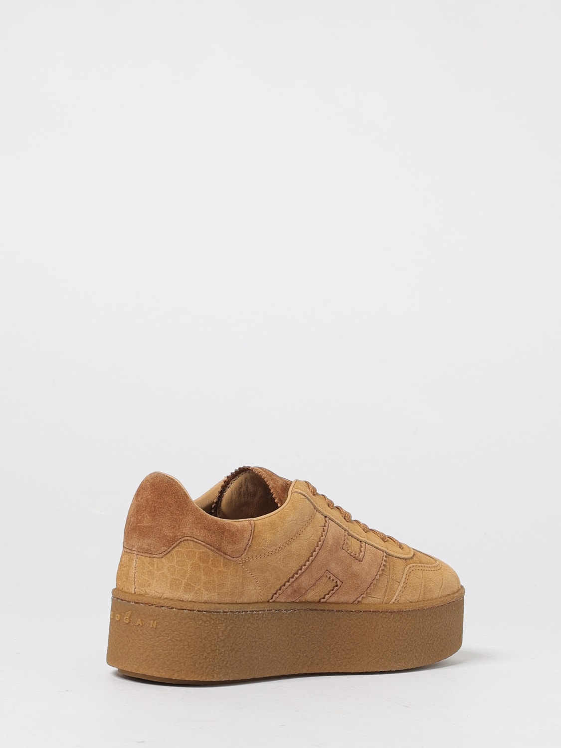 HOGAN SNEAKERS: Sneakers Cool Platform Hogan in camoscio stampa cocco , Cammello - Img 3