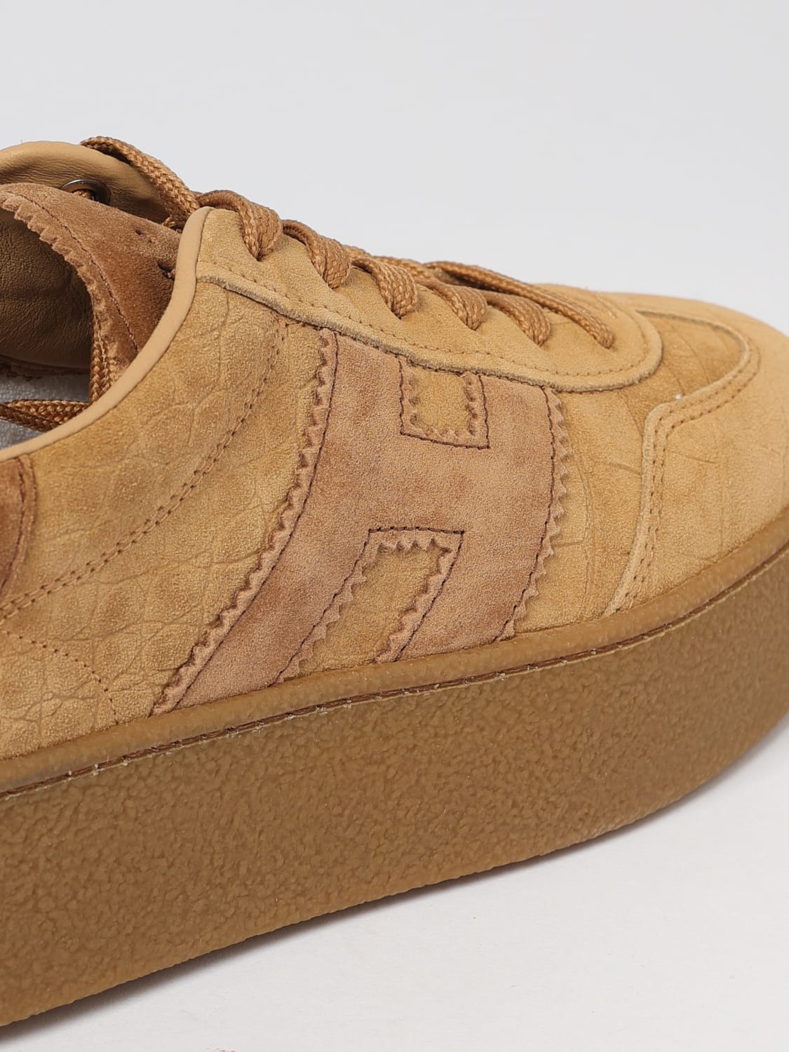 HOGAN SNEAKERS: Sneakers Cool Platform Hogan in camoscio stampa cocco , Cammello - Img 4